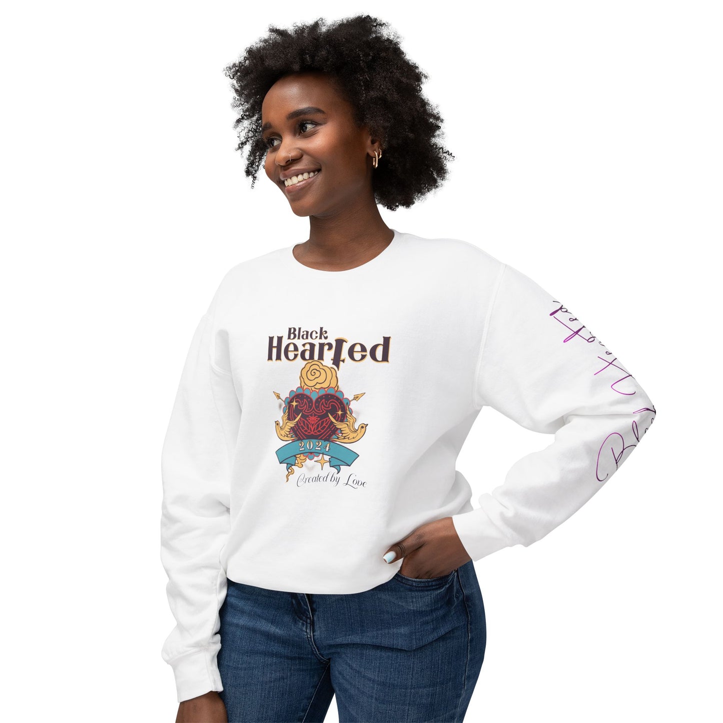 BLK HRTED Lightweight Crewneck Sweatshirt