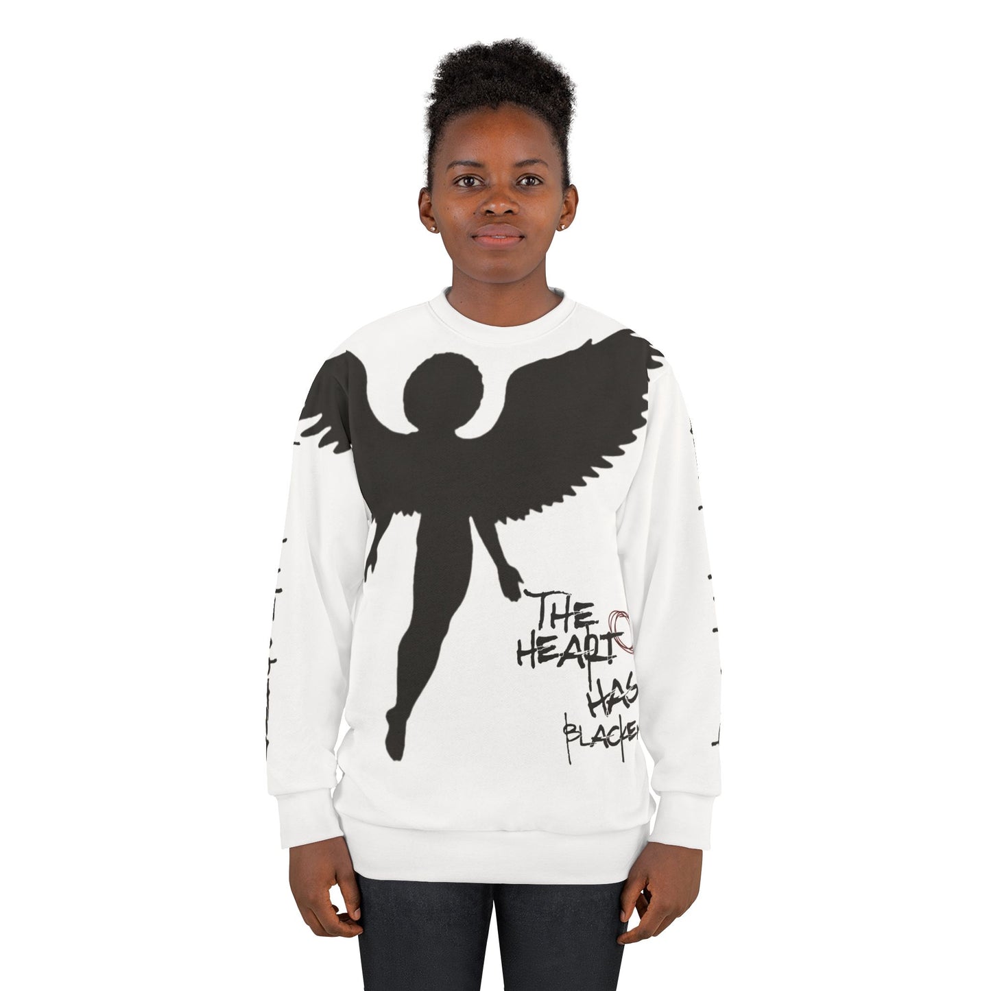 BLK HRTED LOGO Unisex Sweatshirt (AOP)