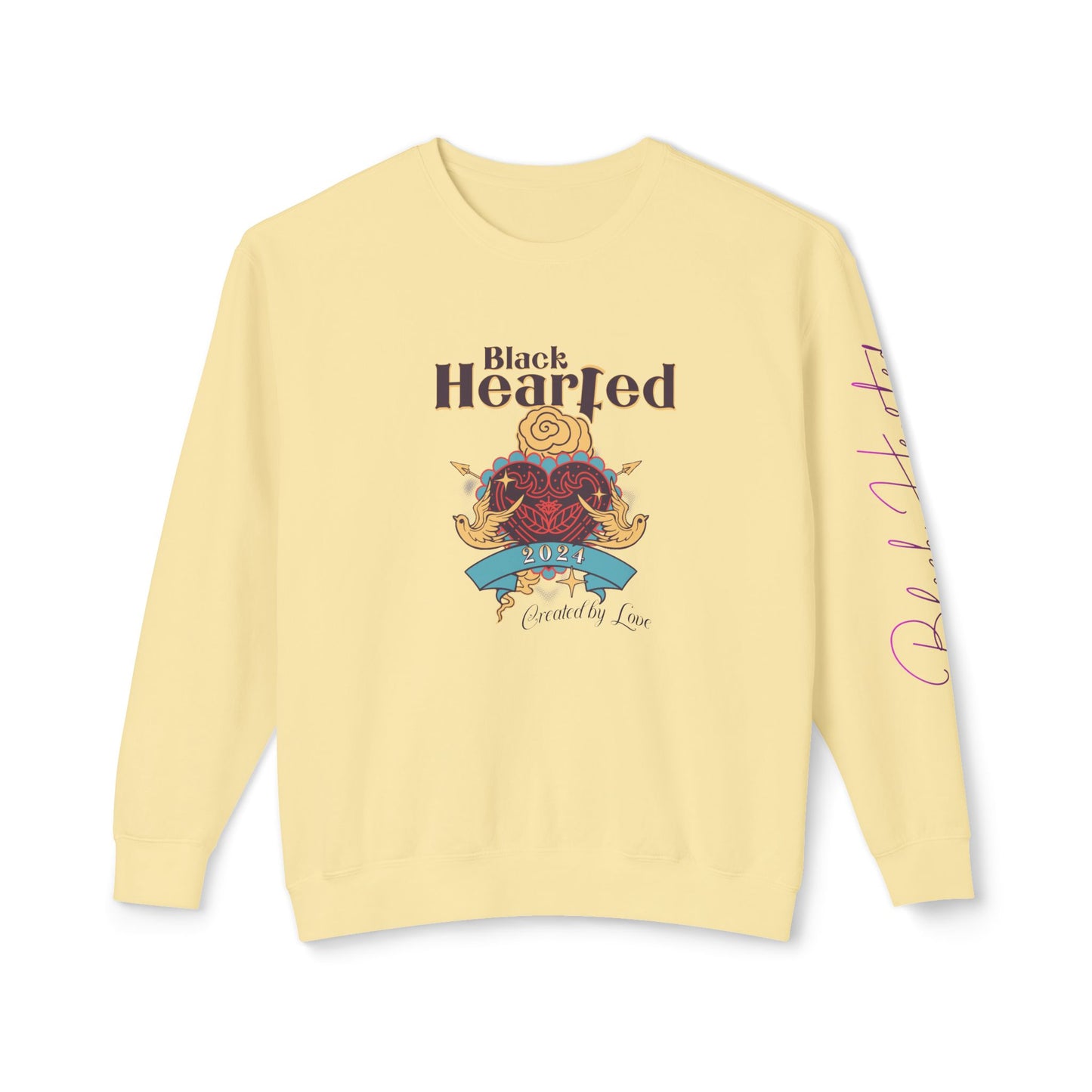 BLK HRTED Lightweight Crewneck Sweatshirt