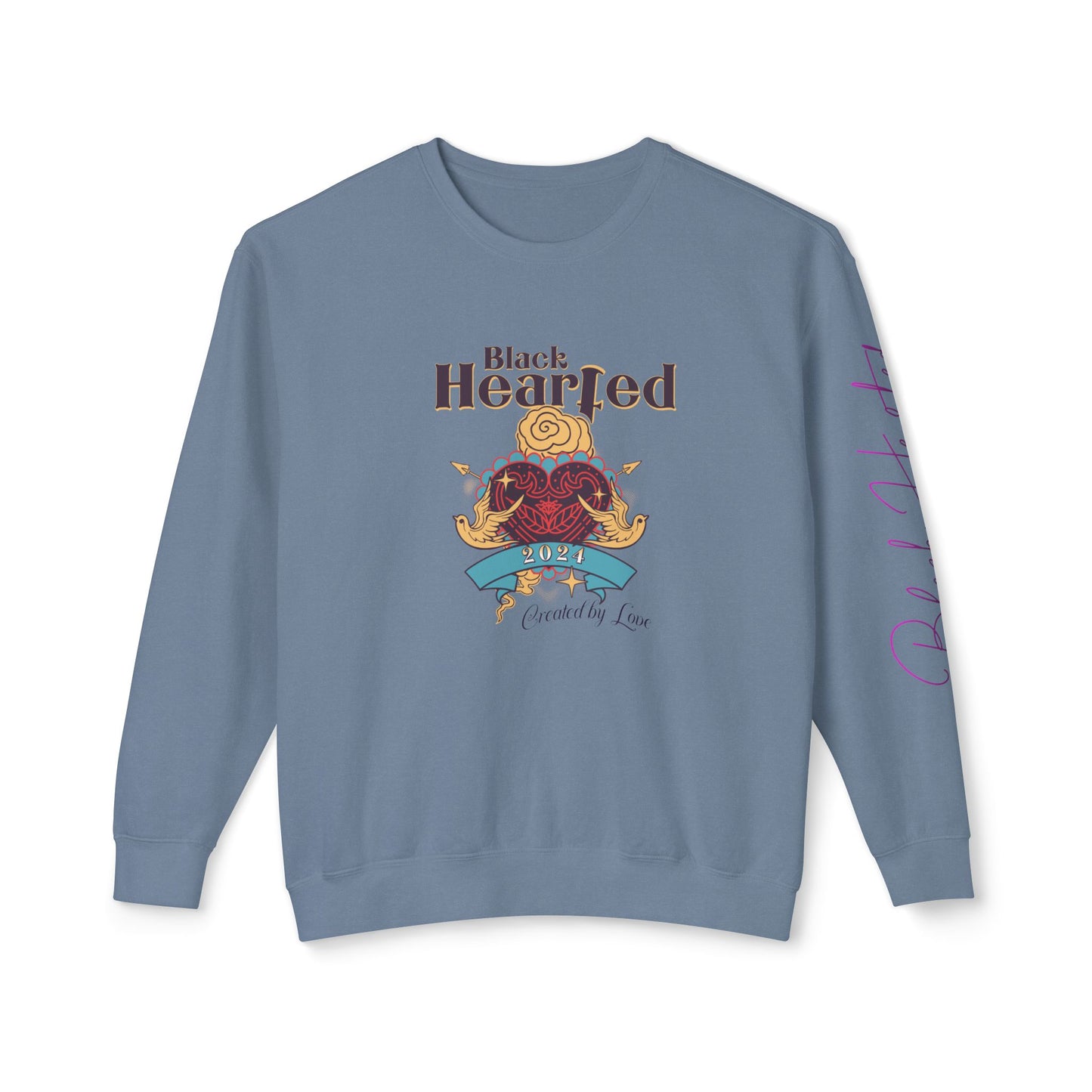 BLK HRTED Lightweight Crewneck Sweatshirt