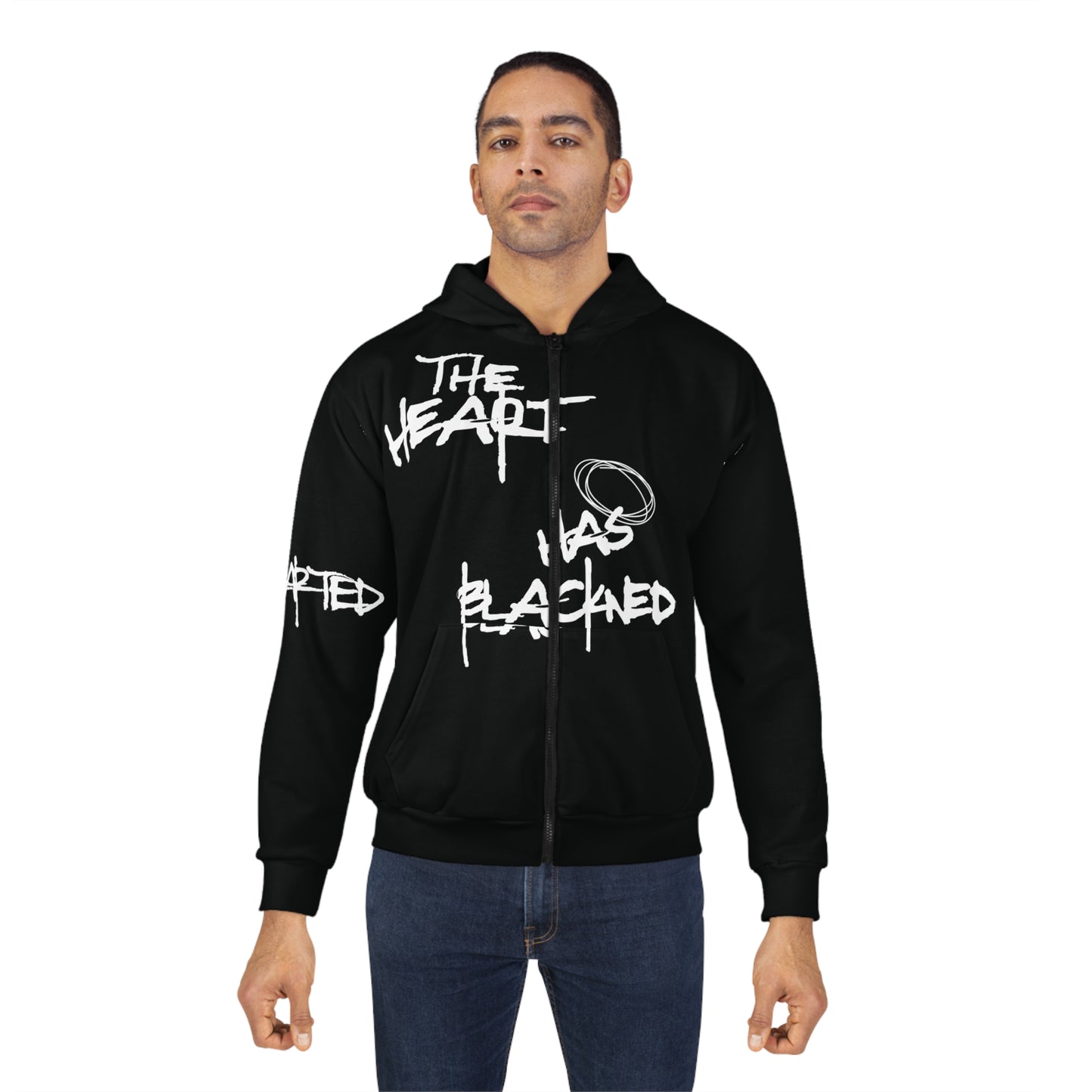 Has Blk'n b/w Zip Hoodie (AOP)