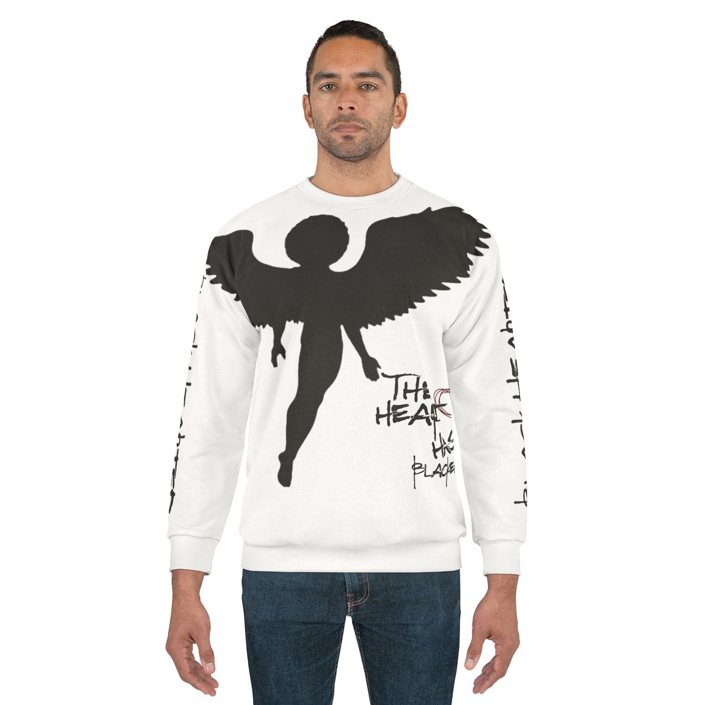 BLK HRTED LOGO Unisex Sweatshirt (AOP)