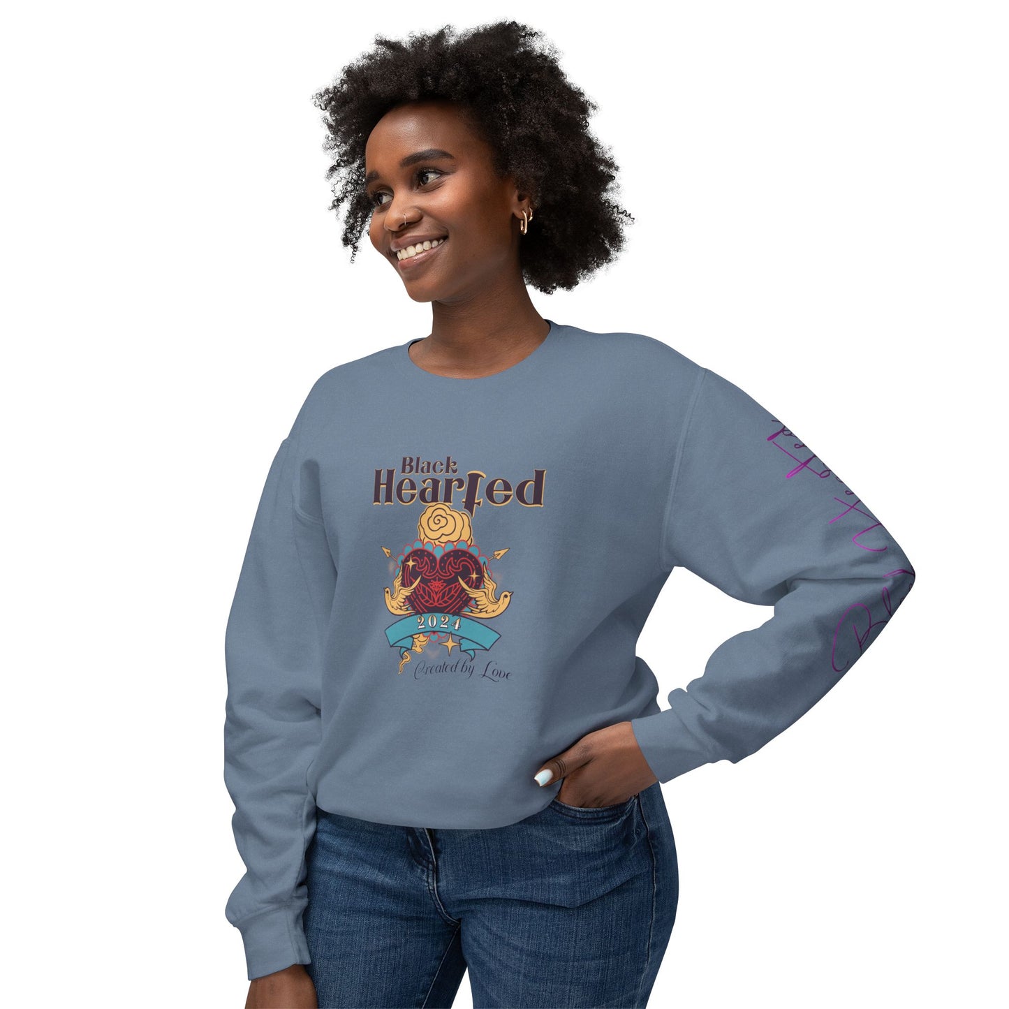 BLK HRTED Lightweight Crewneck Sweatshirt