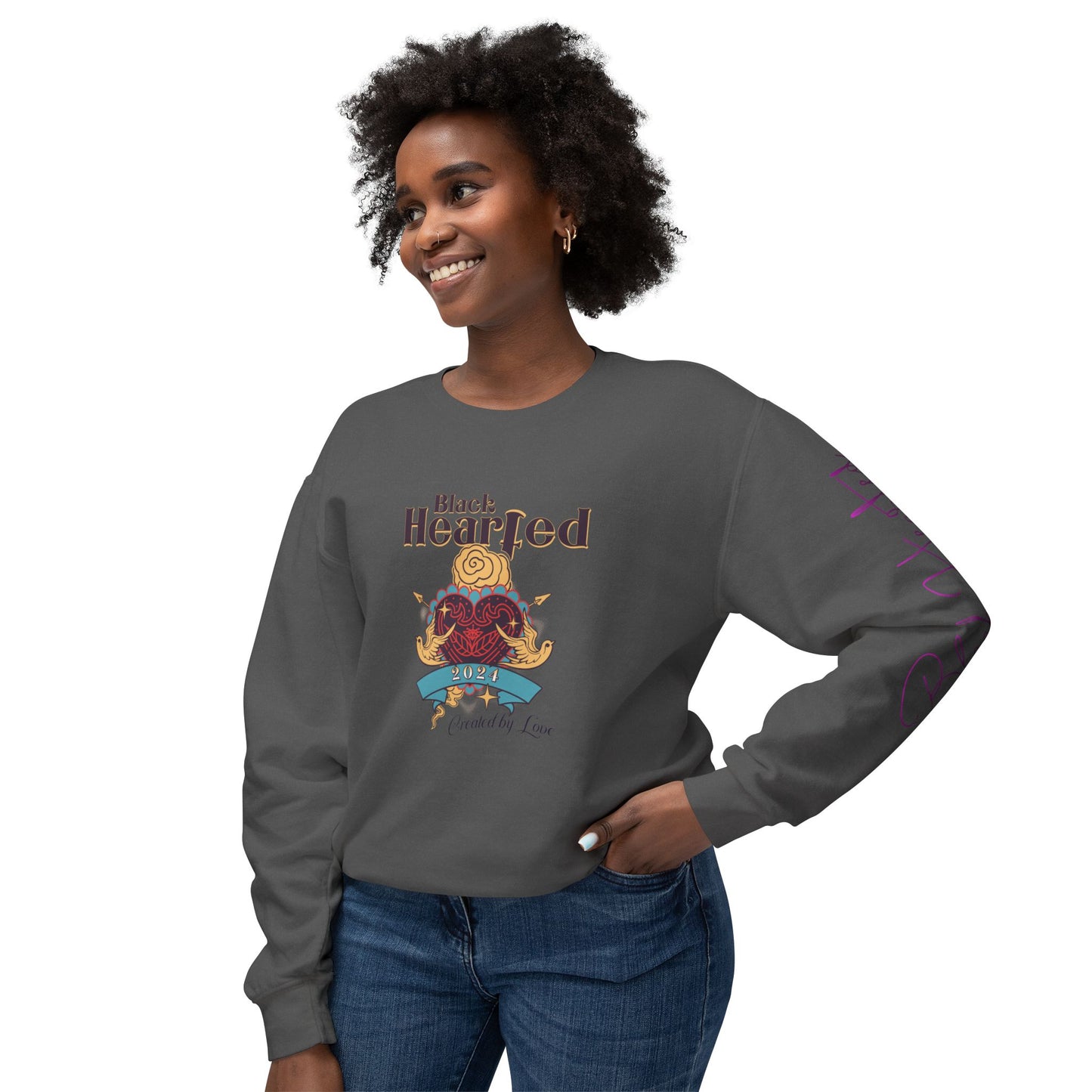 BLK HRTED Lightweight Crewneck Sweatshirt