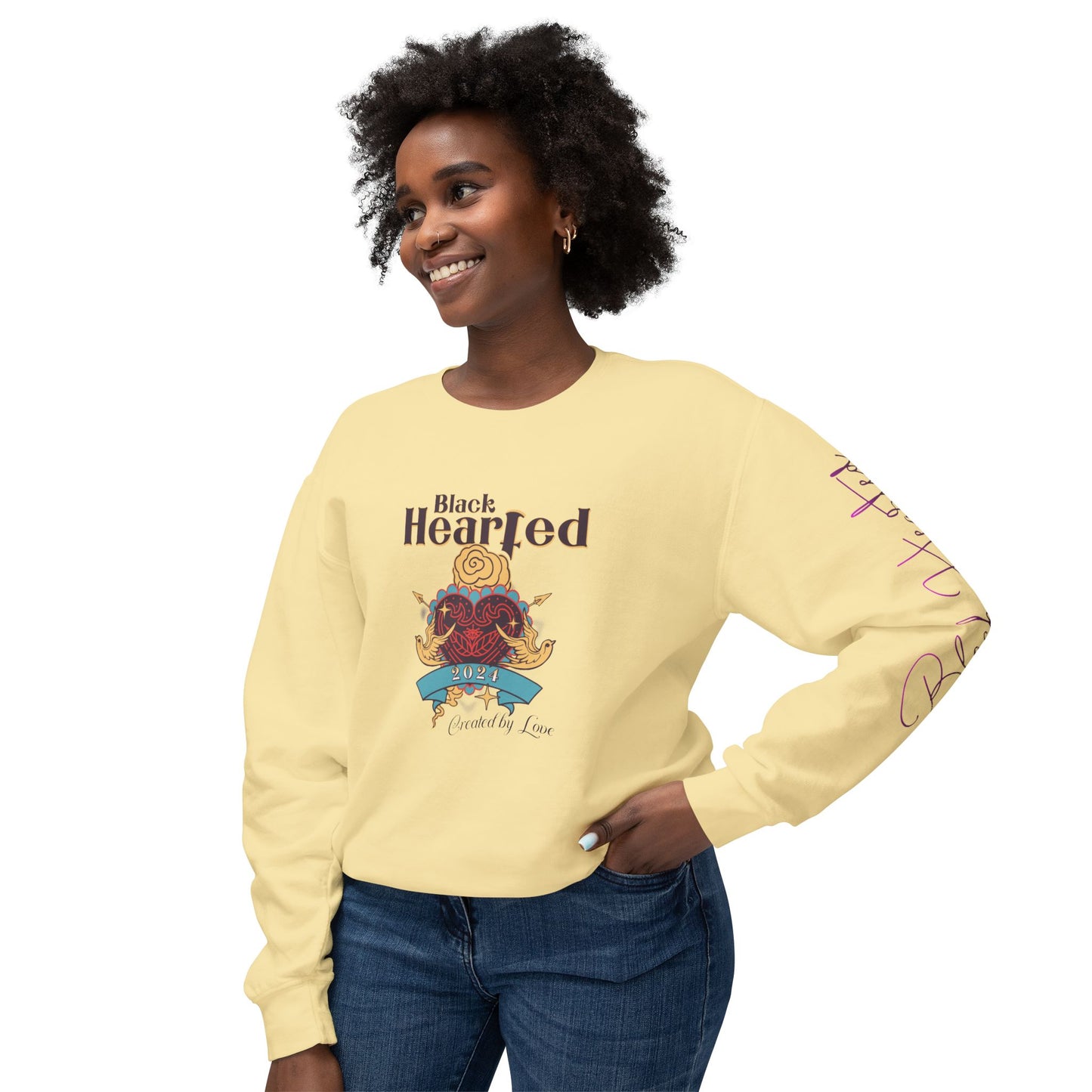 BLK HRTED Lightweight Crewneck Sweatshirt