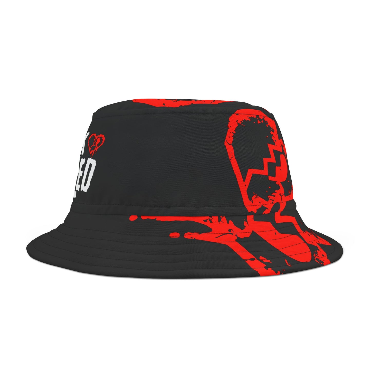 Cracked Heart Bucket Hat (AOP)