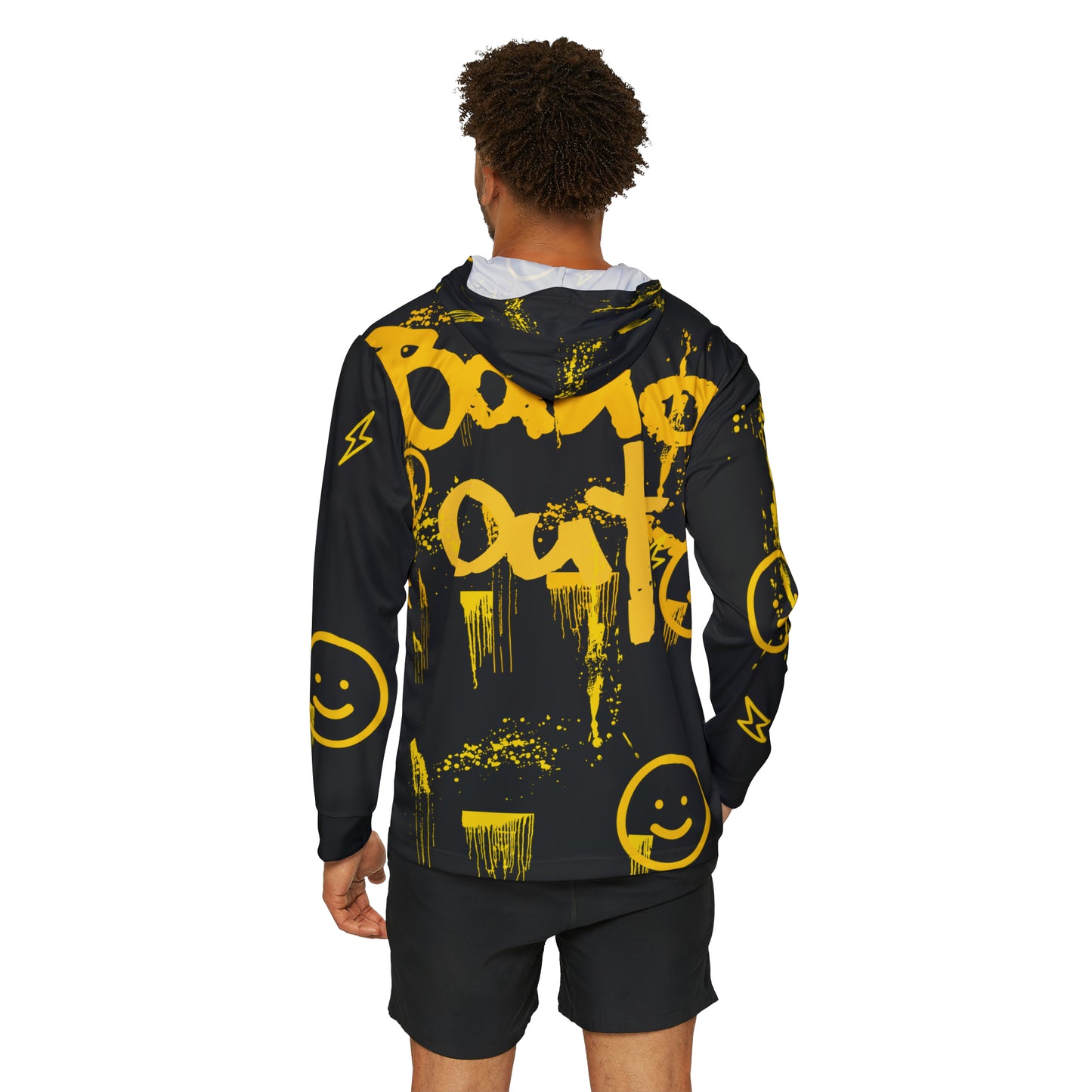 BangOut Yellow Smiley Warmup Hoodie (AOP)