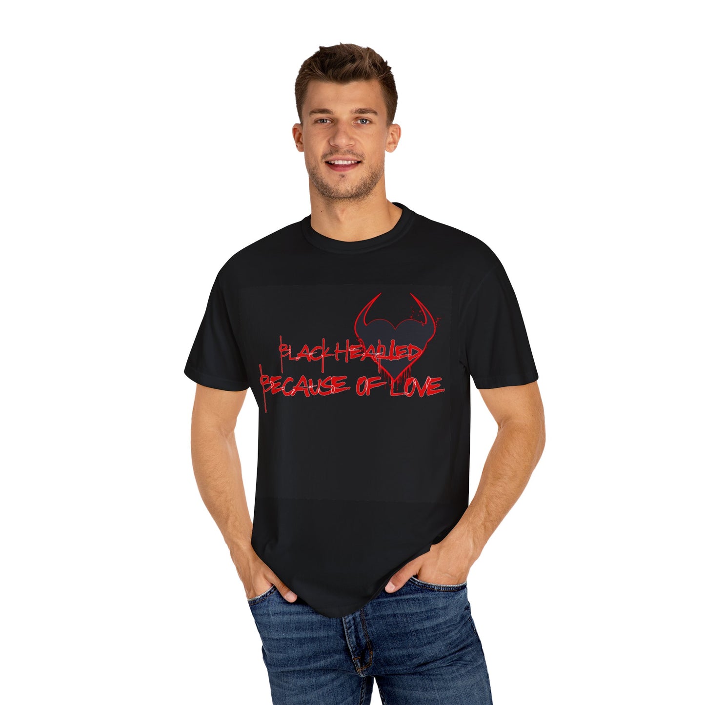 BLK HRT'ED DEVIL HEART Unisex Garment-Dyed T-shirt