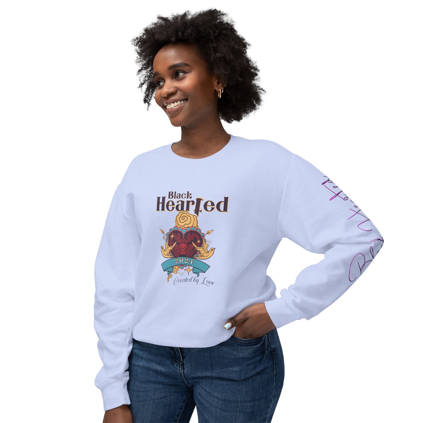 BLK HRTED Lightweight Crewneck Sweatshirt