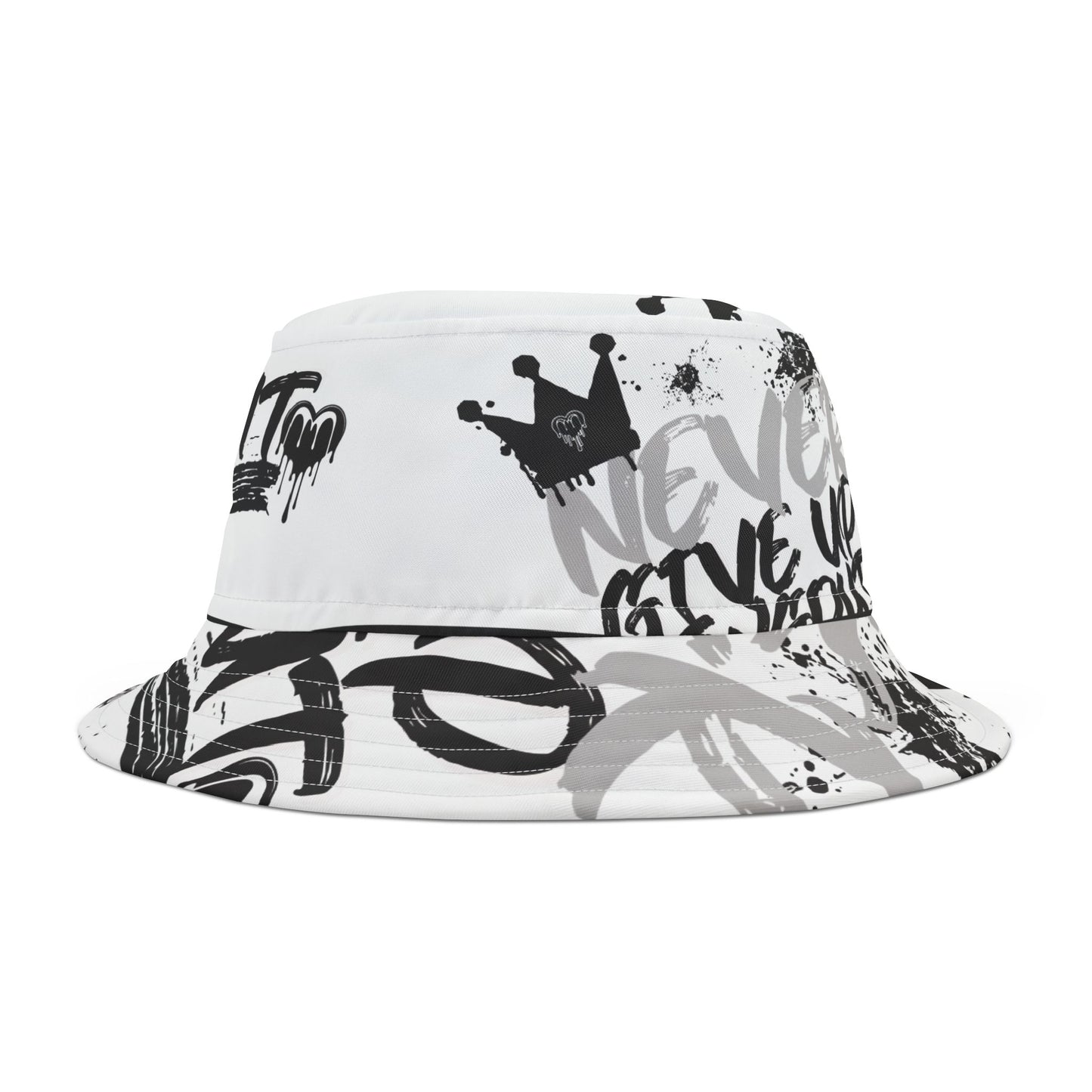 Never give up Bucket Hat (AOP)