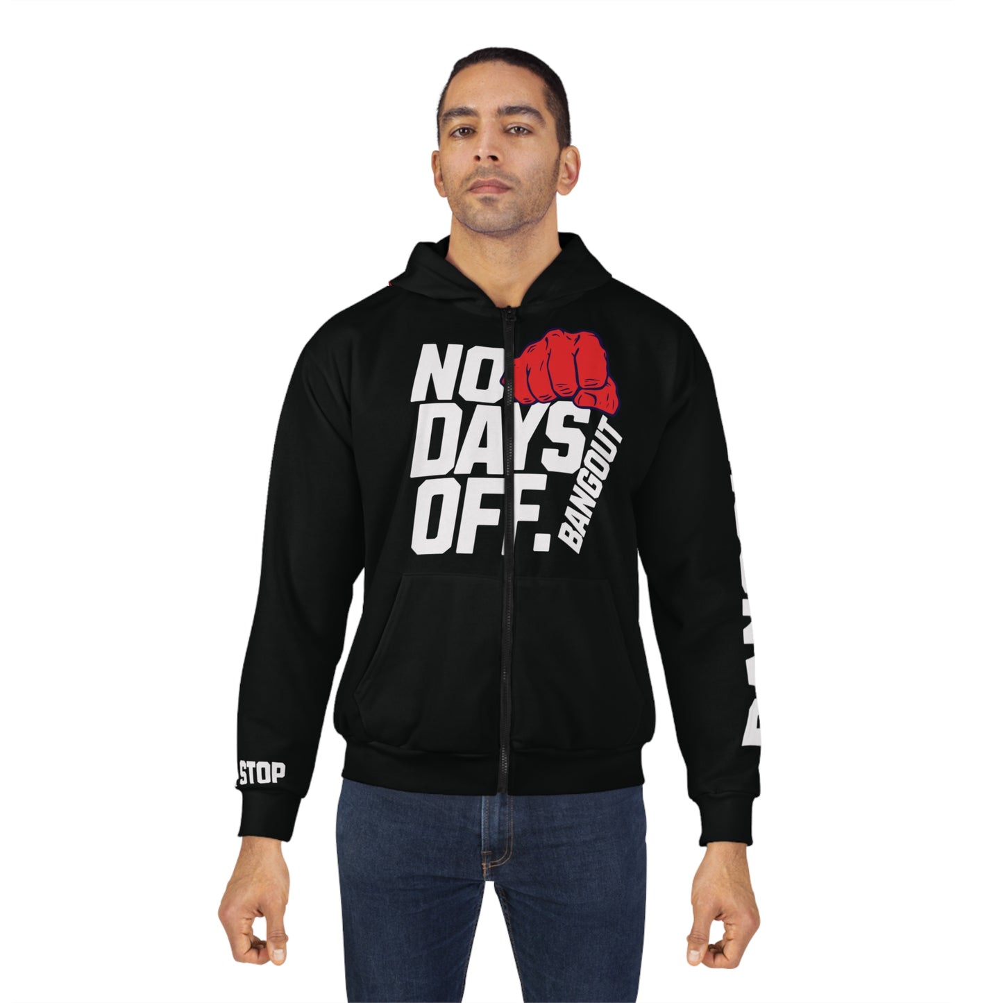 NO DAYS OFF Zip Hoodie (AOP)