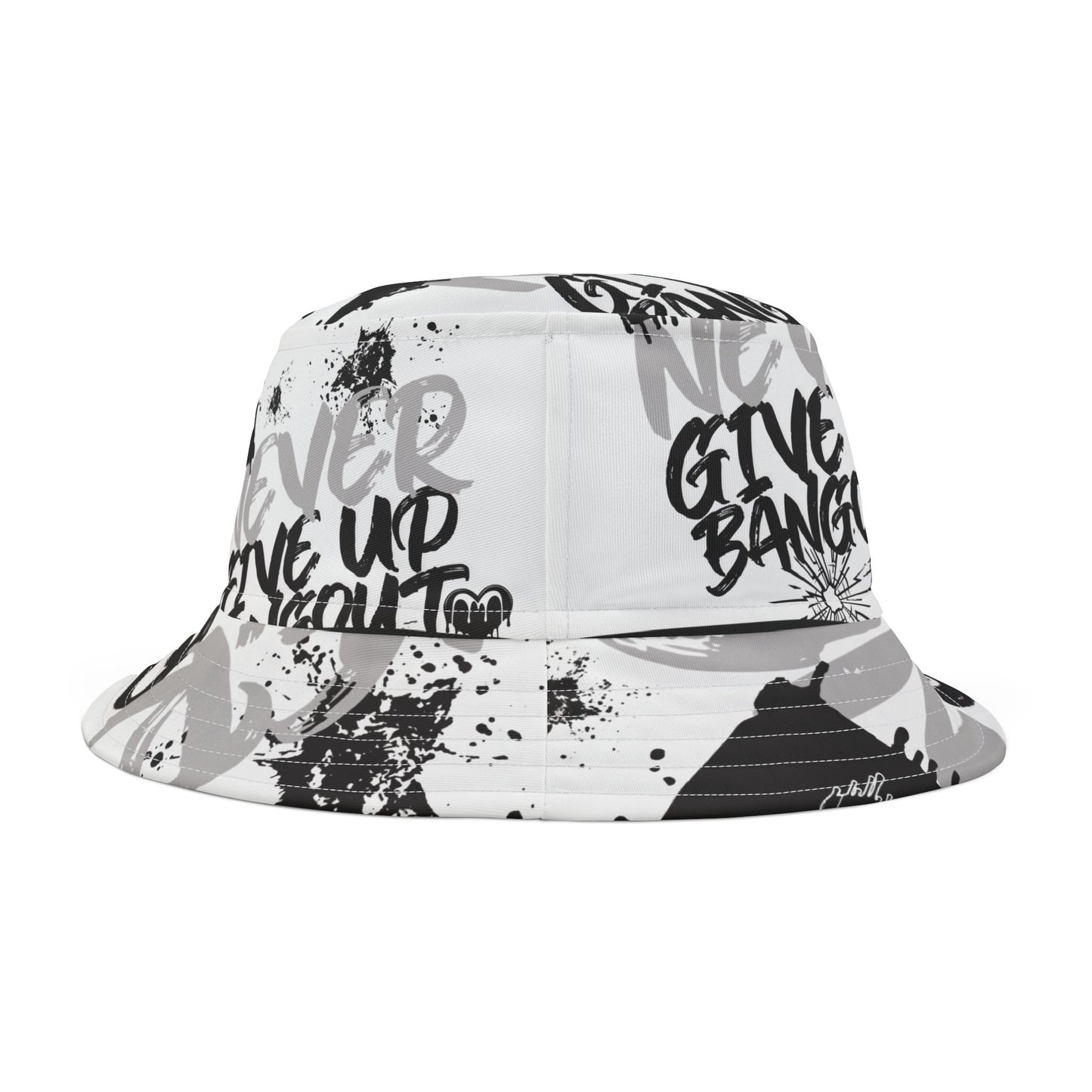 Never give up Bucket Hat (AOP)