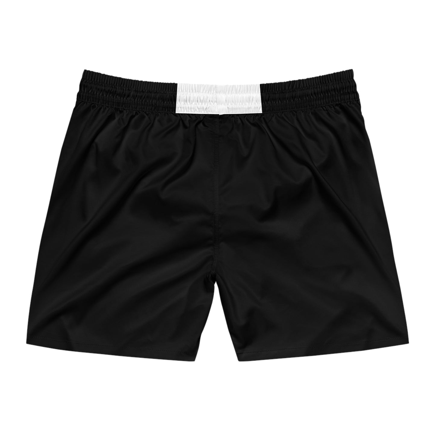 Black Hearted Men's Mid-Length Swim Shorts (AOP)