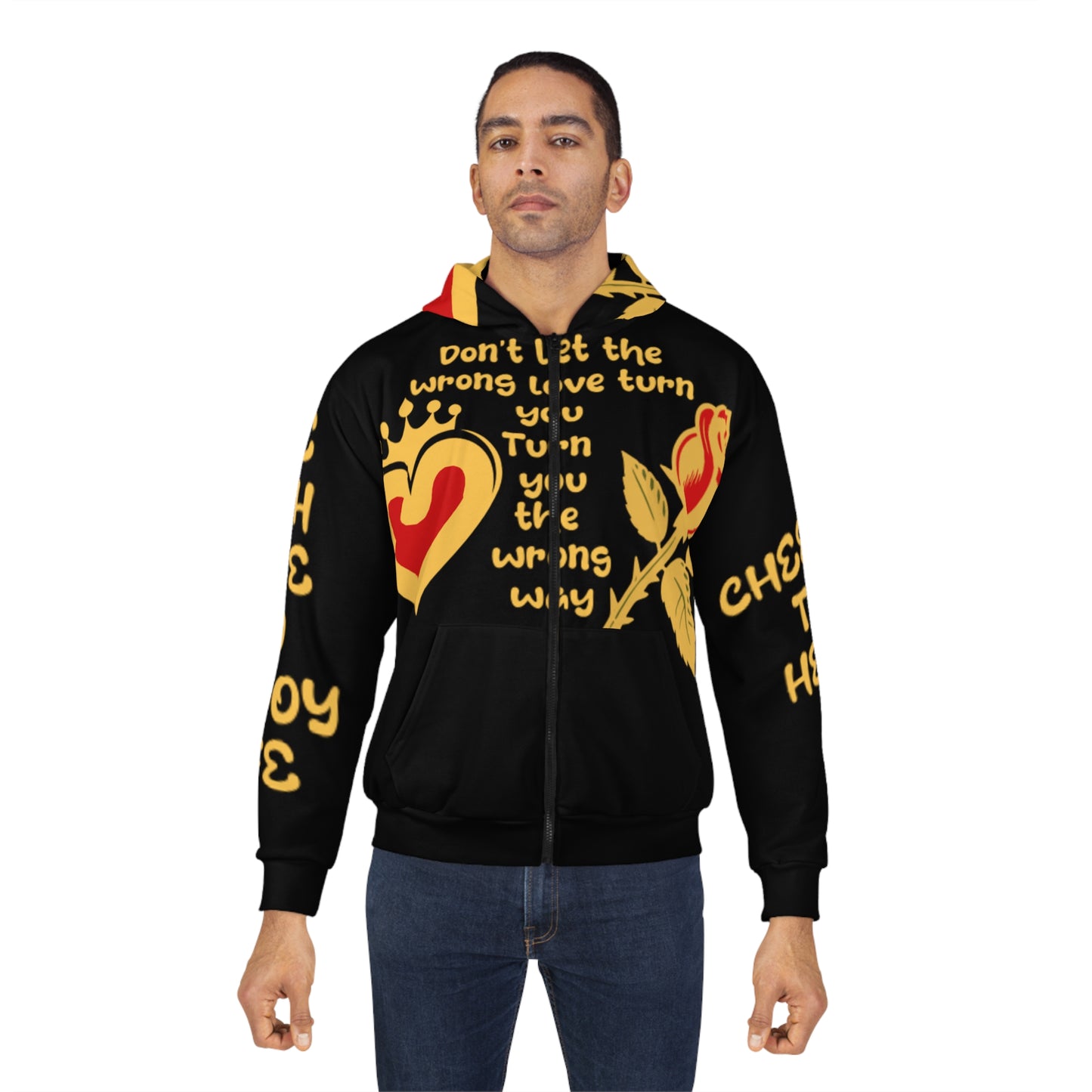 Live with love Unisex Zip Hoodie (AOP)