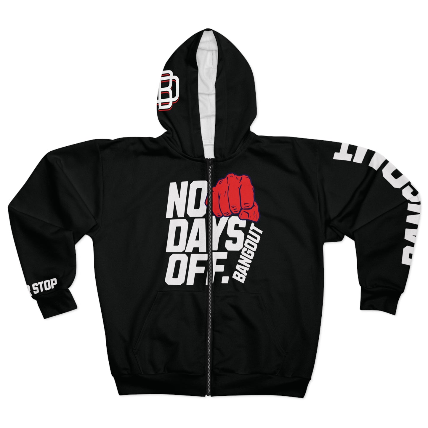 NO DAYS OFF Zip Hoodie (AOP)