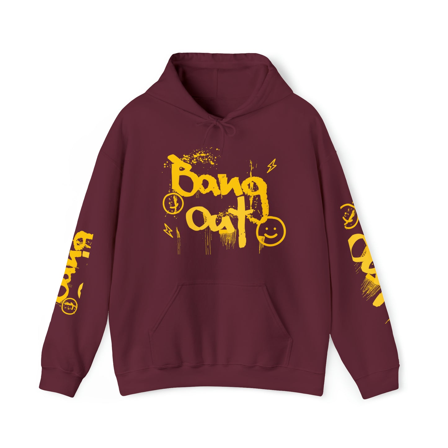 BangOut Smiley Yellow Hooded Sweatshirt