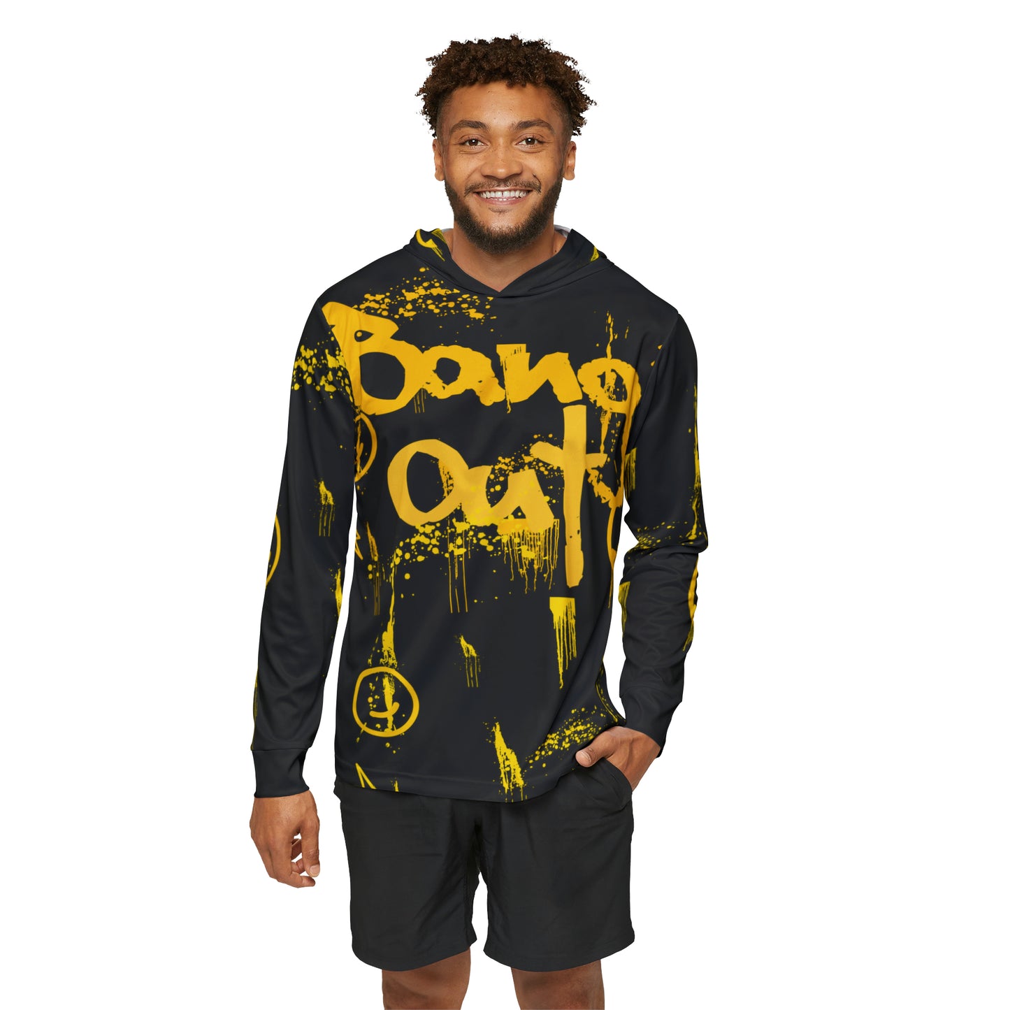 BangOut Yellow Smiley Warmup Hoodie (AOP)