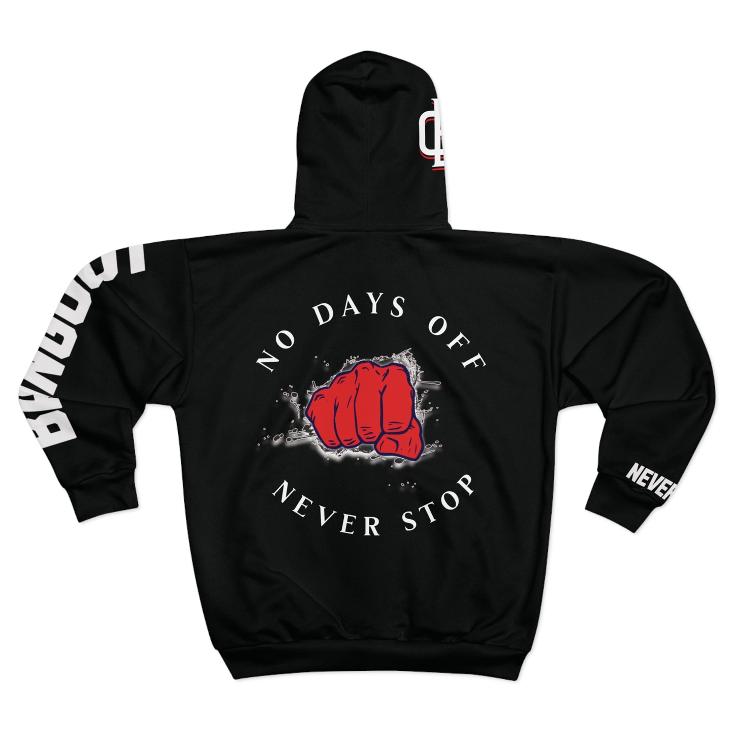 NO DAYS OFF Zip Hoodie (AOP)