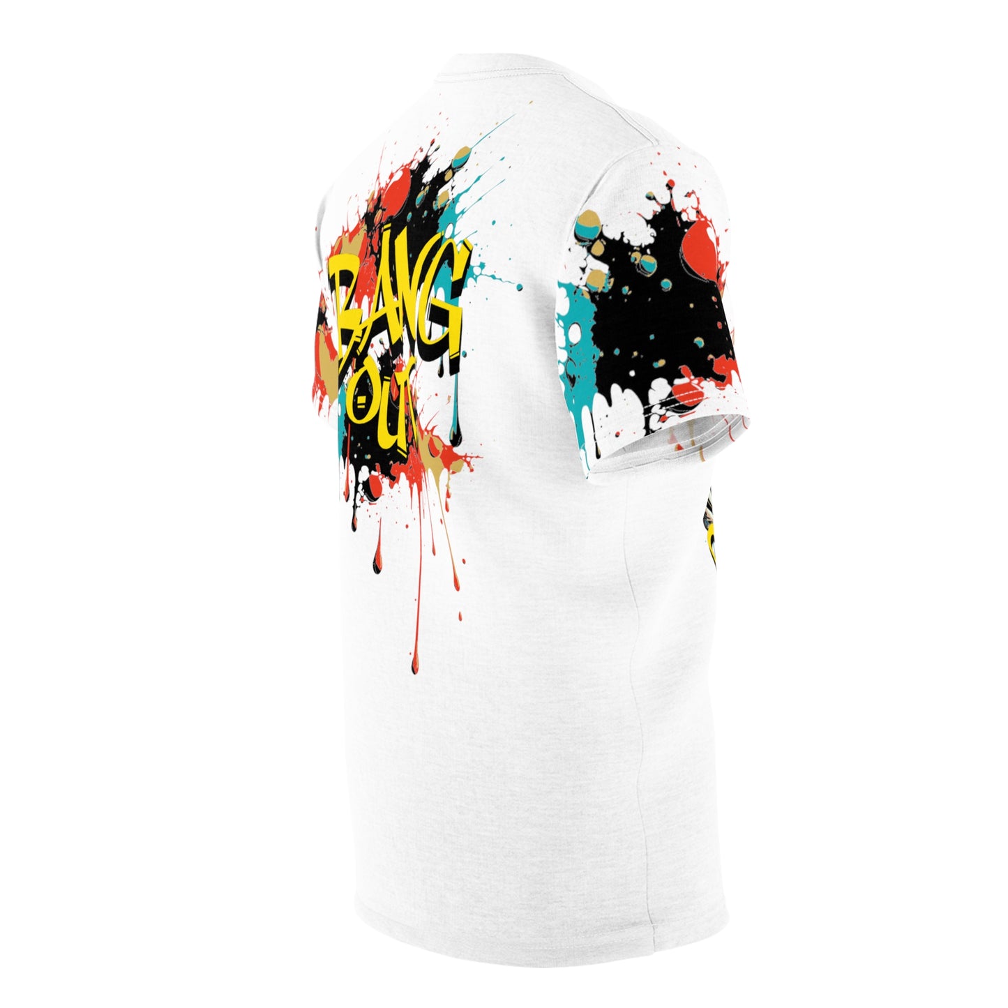 Never Stop white Unisex Cut & Sew Tee (AOP)