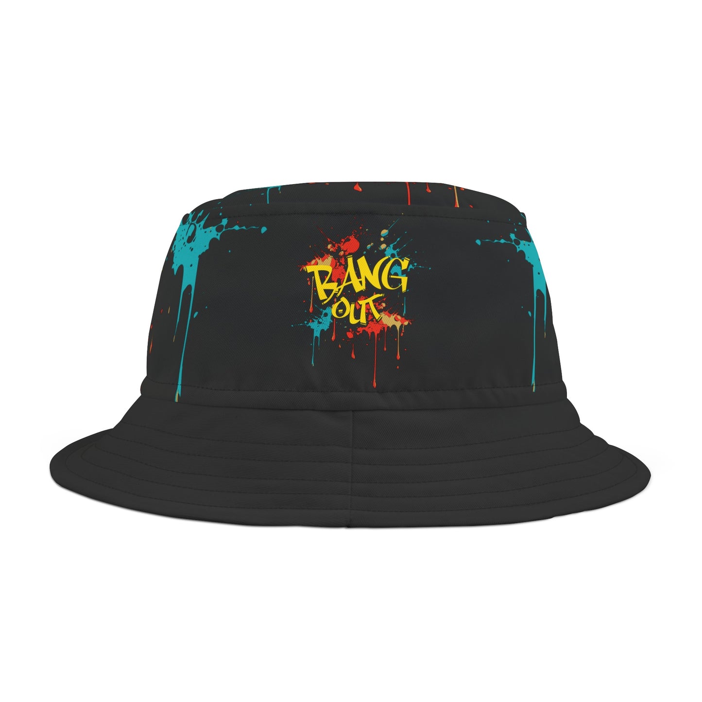 Never Stop Blk Bucket Hat (AOP)