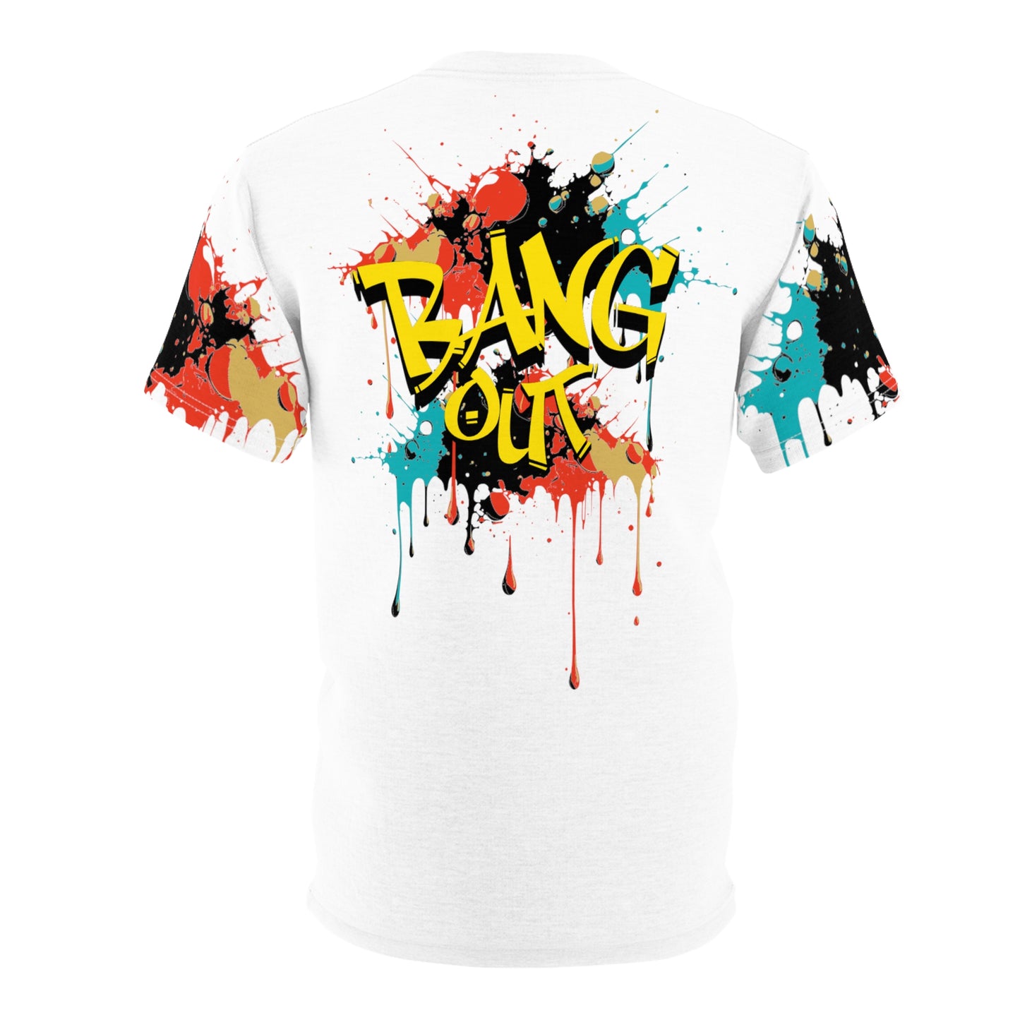 Never Stop white Unisex Cut & Sew Tee (AOP)