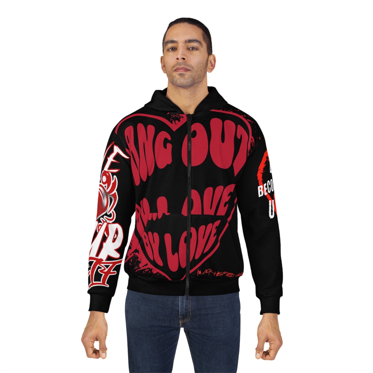 Big Hearted Unisex Zip Hoodie (AOP)