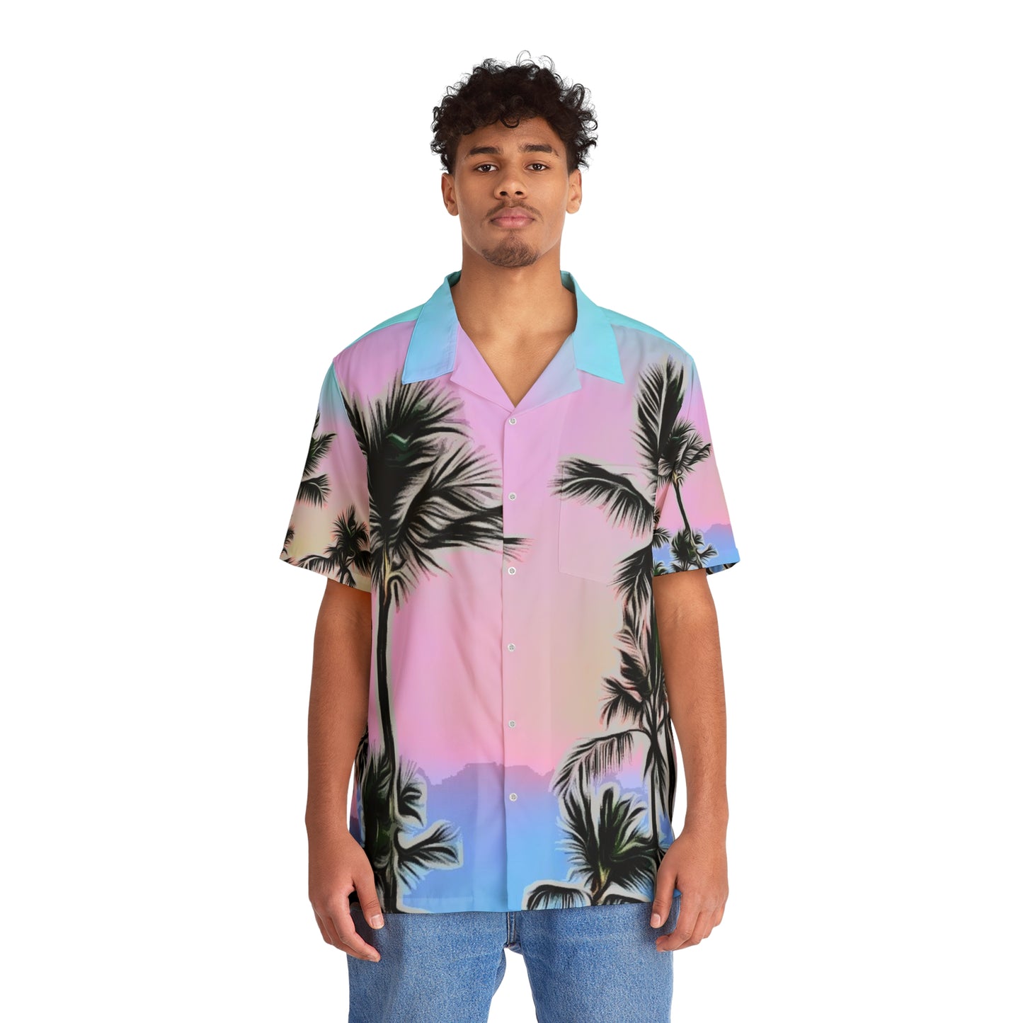 Purple Rise Men's Hawaiian Shirt (AOP)