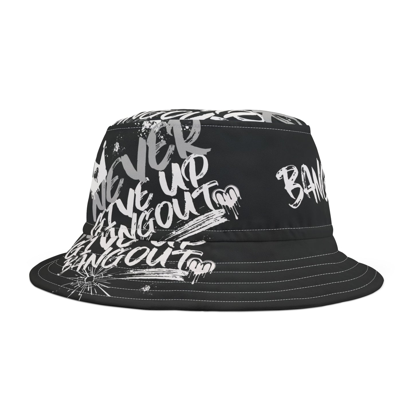 Never give up Bucket Hat (AOP)