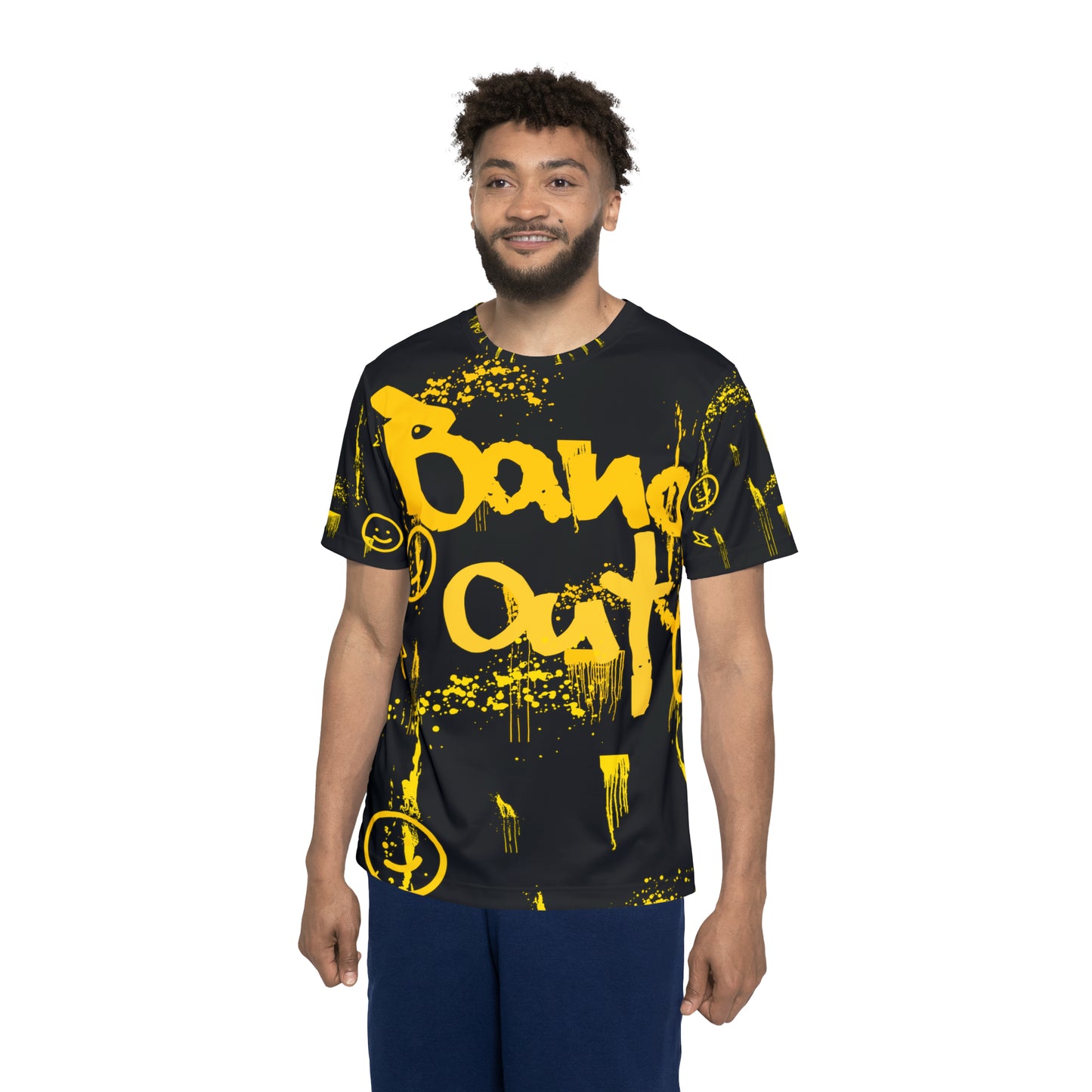 BangOut Yellow Smiley Sports Jersey (AOP)