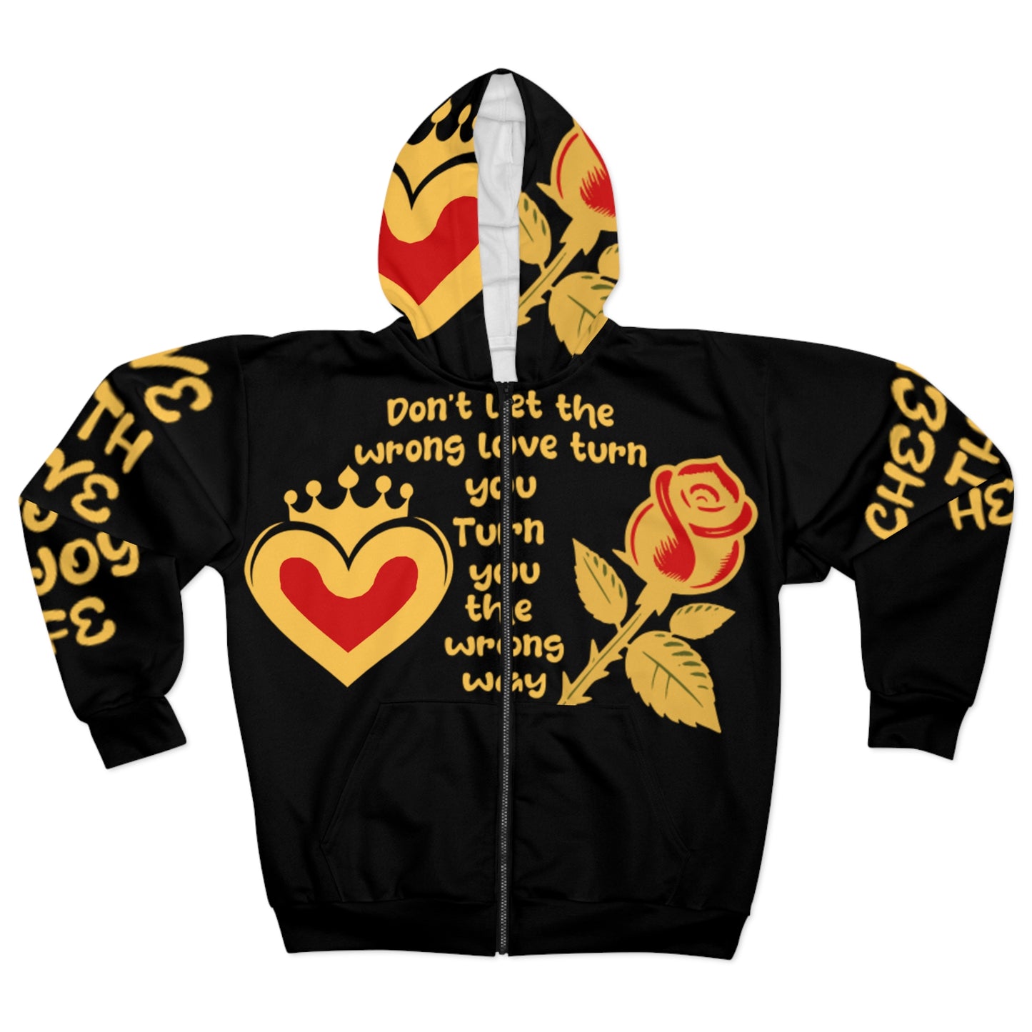 Live with love Unisex Zip Hoodie (AOP)