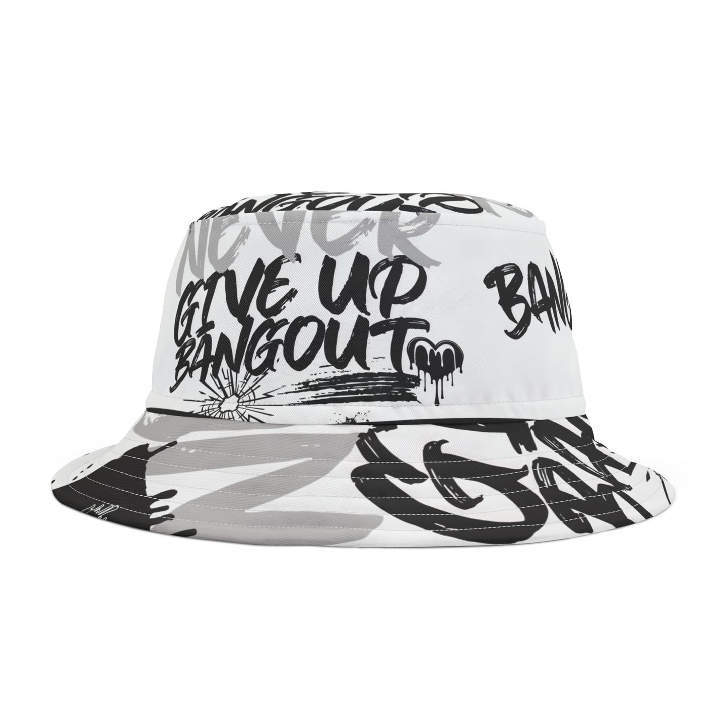 Never give up Bucket Hat (AOP)