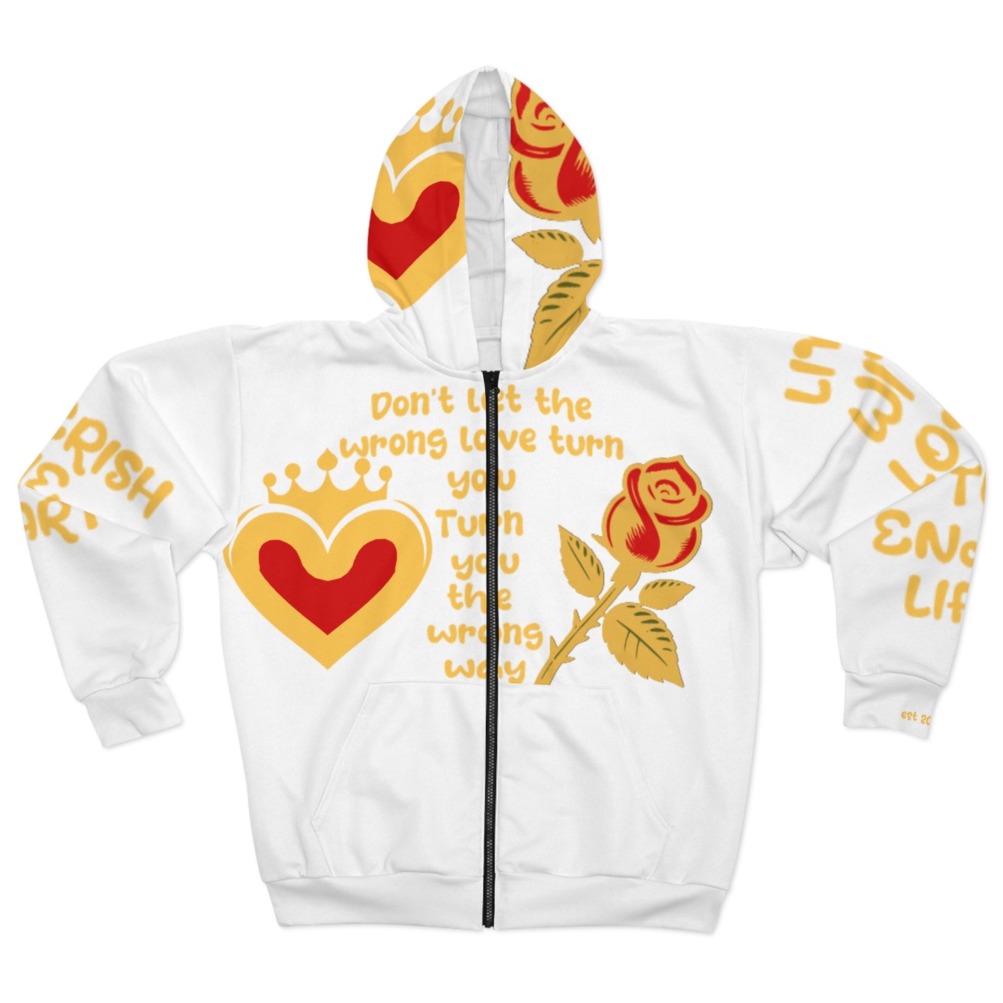 Live with Love / W Unisex Zip Hoodie (AOP)