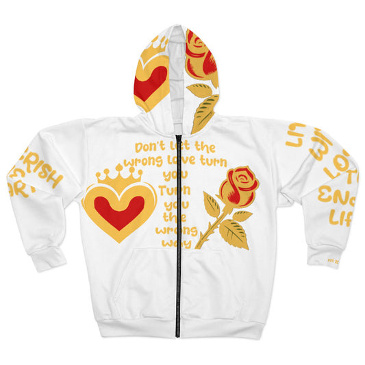 Live with Love / W Unisex Zip Hoodie (AOP)